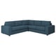 VIMLE l-shaped sofa, blue, modern design, plush fabric, corner shape.