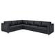 Option: Charcoal gray VIMLE modular sectional sofa. Modern design with clean lines, multiple cushions for comfort.