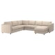 Option: Modern beige VIMLE sectional sofa with l-shaped chaise, clean lines, and easy-to-clean fabric.