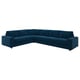 Blue l-shaped VIMLE sectional sofa with cushions.