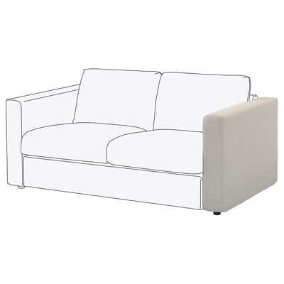 VIMLE sofa, beige wool feel fabric, modern design, clean lines, comfortable shape.