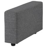 VIMLE ottoman, gray, square, cloth, two black legs.