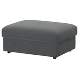 VIMLE Cover for footstool with storage, Johanneshov dark grey
