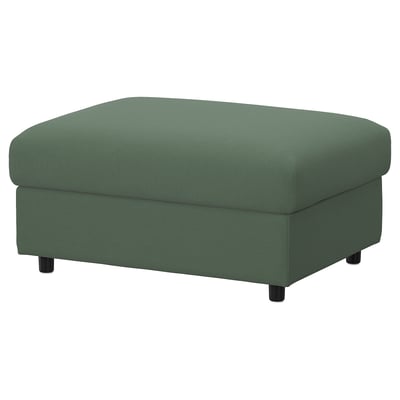 VIMLE Footstool with storage, Knäbäck grey-green