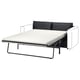 Black VIMLE sofa-bed with metal frame, folded into bed mode.