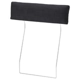 VIMLE headrest, charcoal, metal frame, soft cushions, rectangular shape, attaches to sofa.