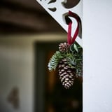 VINTERFINT Artificial hanging decoration, in/outdoor/pine cone, 14 cm