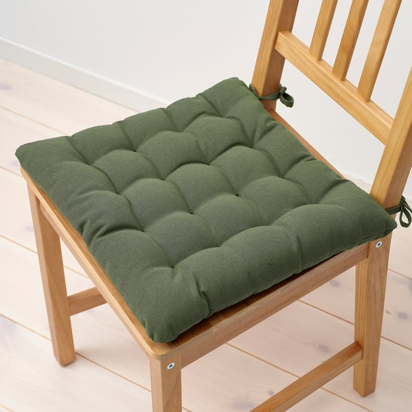 VIPPÄRT Chair pad, green, 38x38x6.5 cm