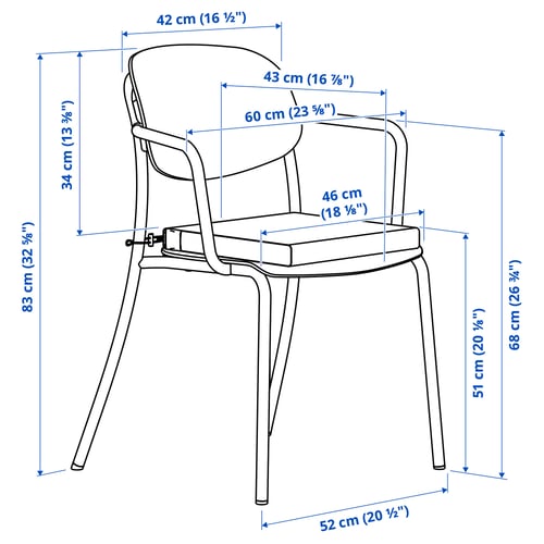 Illustration with measurements for the product: VISINGSÖ.