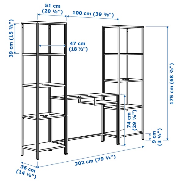 Illustration with measurements for the product: VITTSJÖ.
