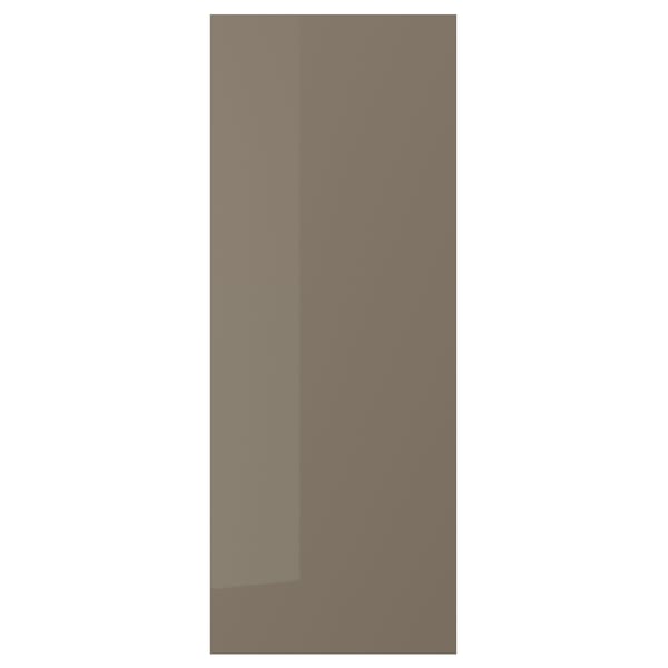 VOXTORP Cover panel, high-gloss dark grey-brown, 39x101 cm
