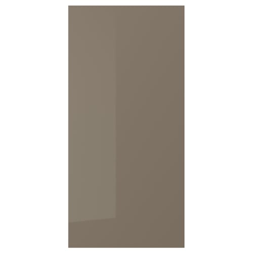 VOXTORP Cover panel, high-gloss dark grey-brown, 39x81 cm