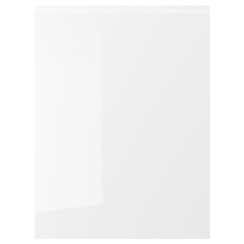 VOXTORP kitchen cabinet: white glossy front, square shape, integrated handles. Modern design, easy clean, recycled content.