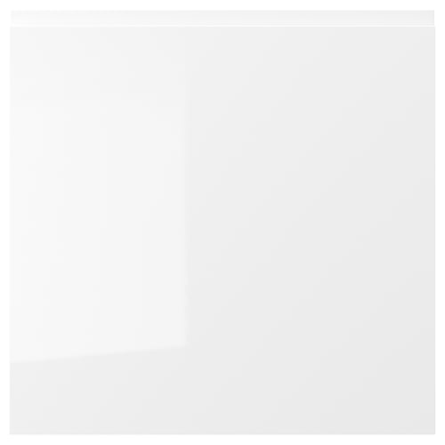 VOXTORP white high gloss drawer front, smooth surface, integrated handles