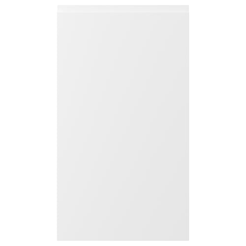VOXTORP matte white door, sleek minimalist design with integrated handles.