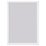 YLLEVAD picture frame, white, rectangular, minimalist design. Hangs or stands, lightweight plastic.