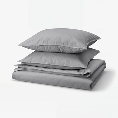 ÄNGSLILJA Bettwäsche-Set, 3-teilig, grau, 240x220/80x80 cm