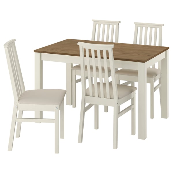 ÅLHULT / ÅLHULT Tisch und 4 Stühle, beige/braun/Kabusa hellbeige beige, 120/170x80 cm