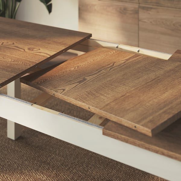 ÅLHULT / ÅLHULT Tisch und 4 Stühle, beige/braun/Kabusa hellbeige beige, 120/170x80 cm