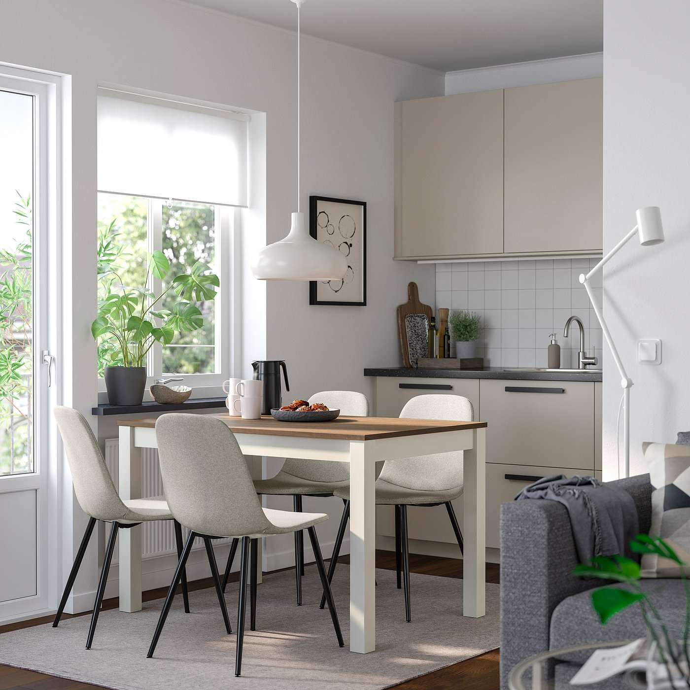 Thumbnail - IKEA ÅLHULT / NORDMANSSKÄR Tisch und 4 Stühle beige/braun/Tonerud grau schwarz