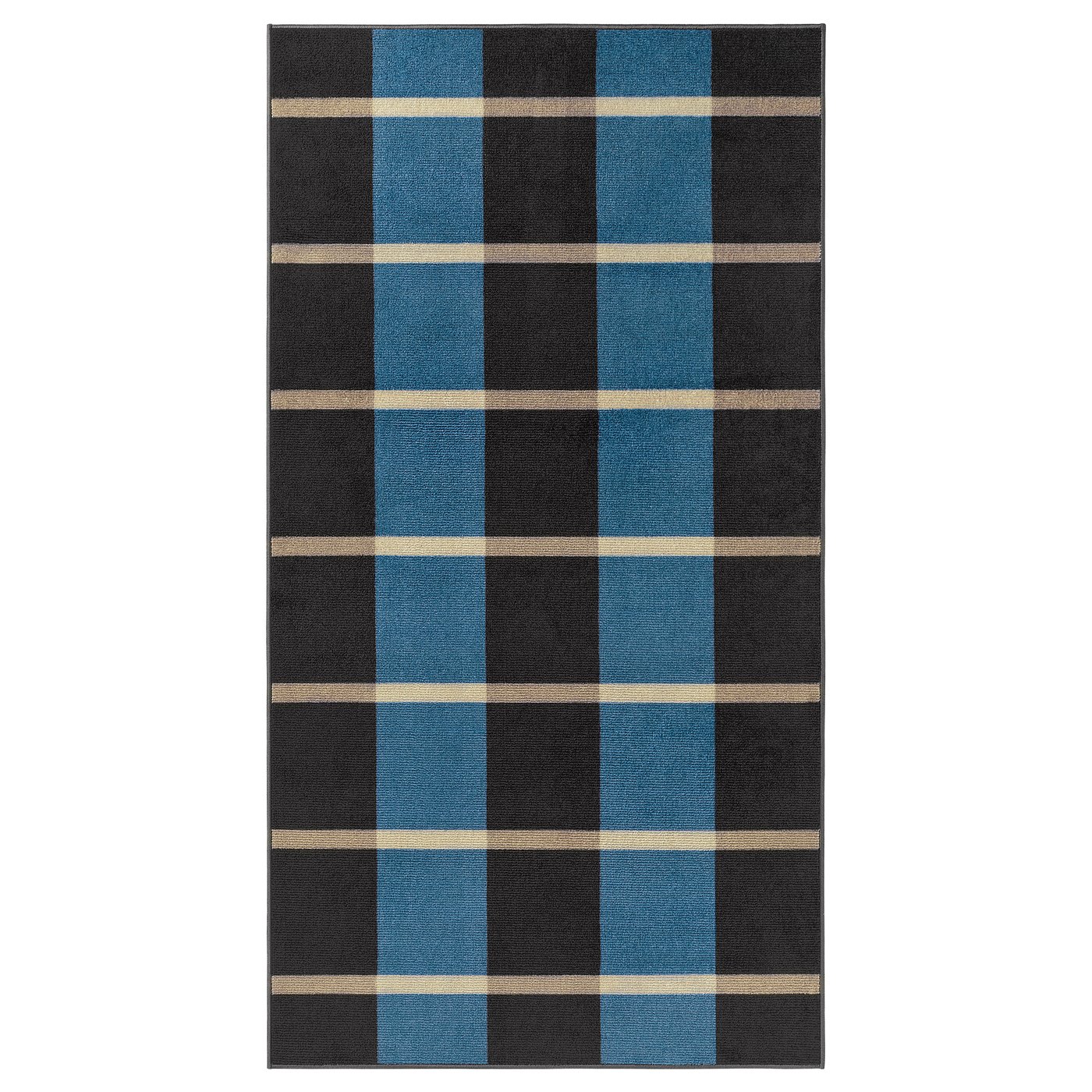 IKEA ARBETSZON Teppich Kurzflor grau blau/Karo
