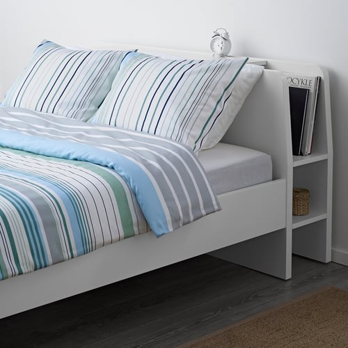ASKVOLL Bettgestell mit Kopfteil und Aufb. - weiß - IKEA Deutschland