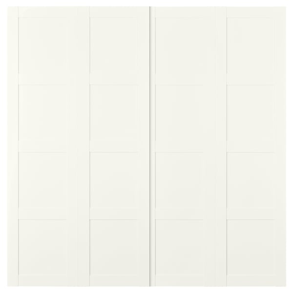 BERGSBO weiße Schiebetür, minimalistisches Design, Faser- und Papierfolie, Soft-Close-Mechanismus.