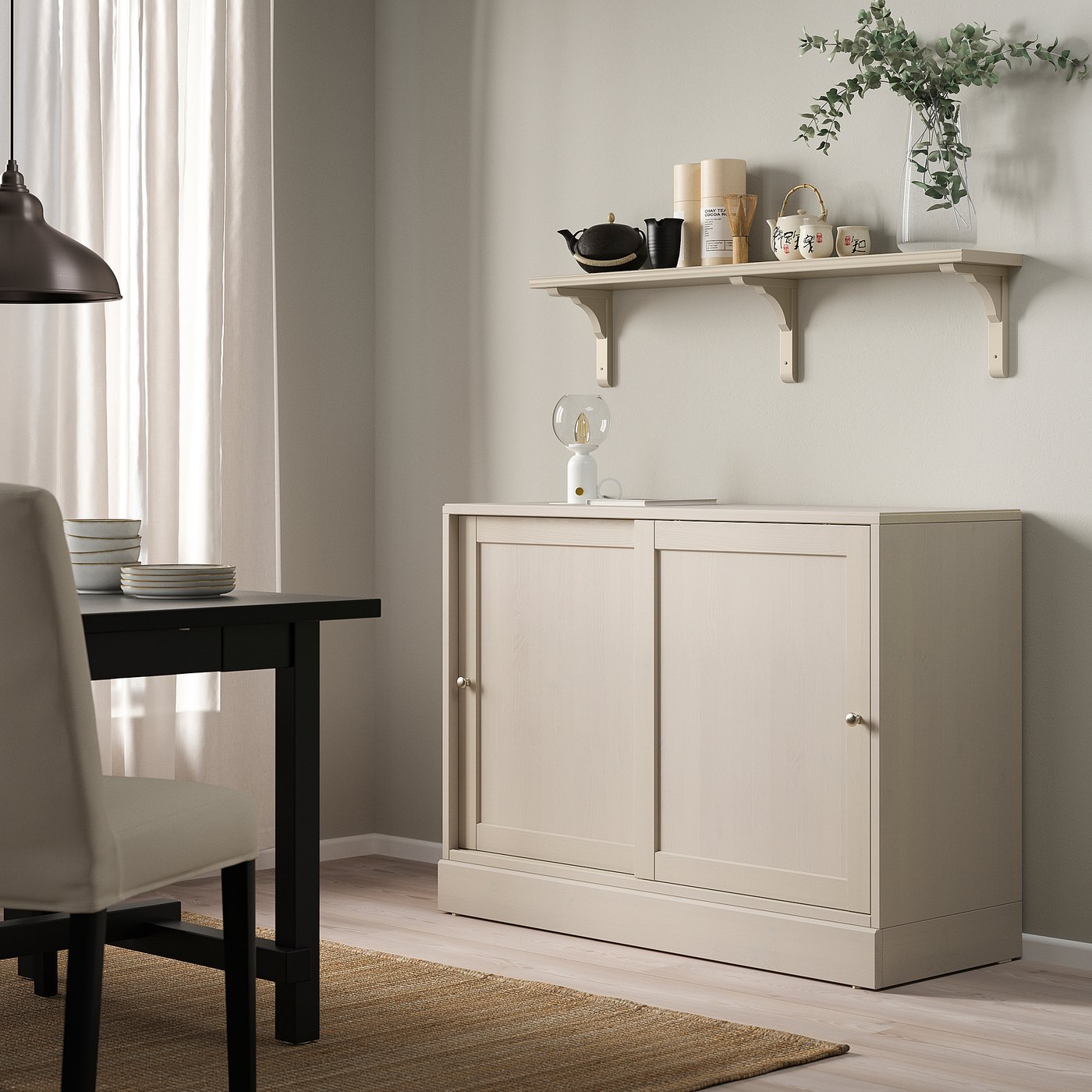 Thumbnail - IKEA BERGSHULT / RAMSHULT Wandregal graubeige 120x20 cm