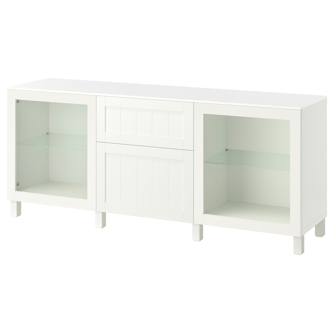 IKEA BESTÅ Aufbewahrung mit Schubladen Sindvik weiß/Pipmakare weiß 180x42x75 cm