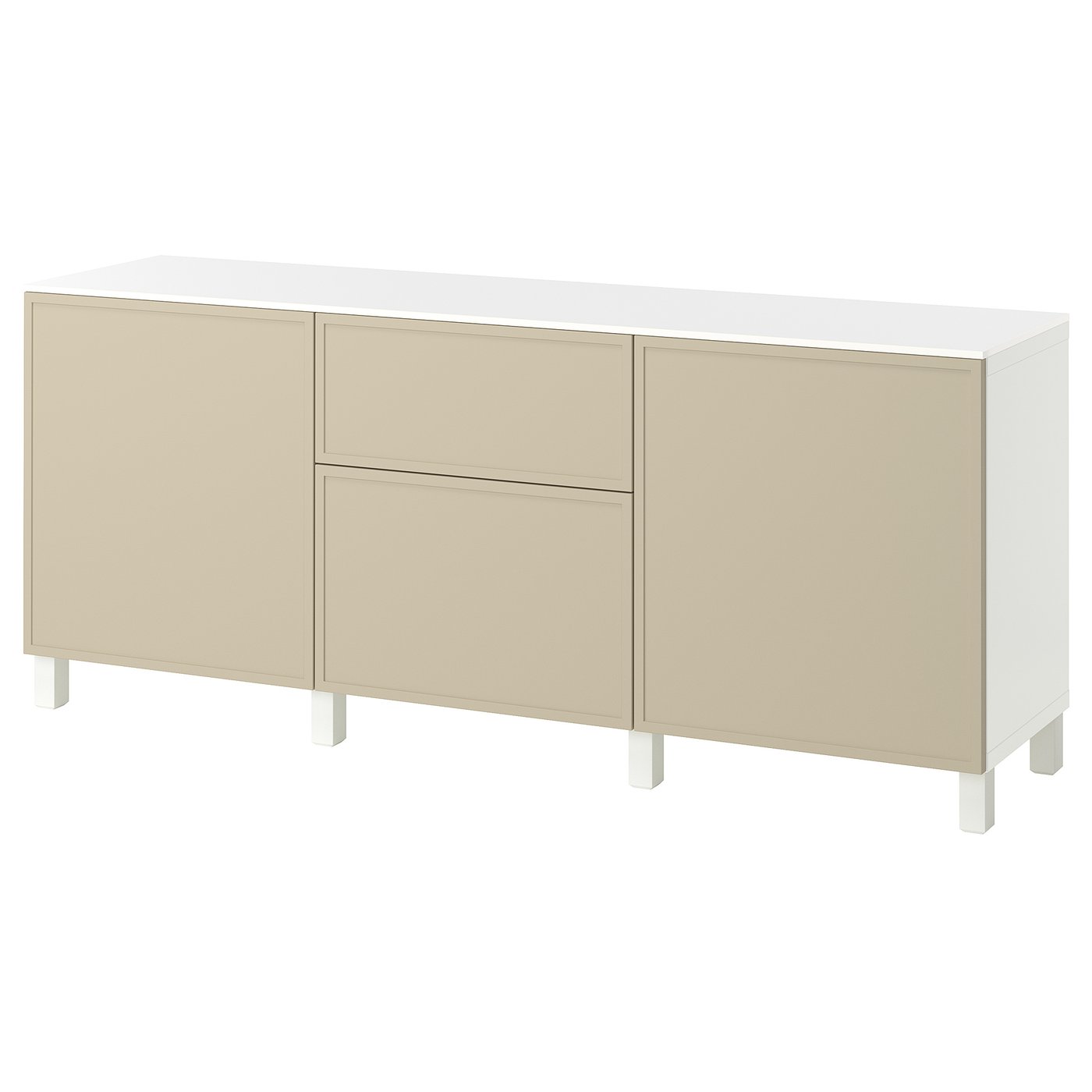IKEA BESTÅ Aufbewahrung mit Schubladen weiß/Krukmakare beige 180x42x75 cm