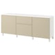 BESTÅ Aufbewahrung mit Schubladen, weiß/Krukmakare beige, 180x42x75 cm