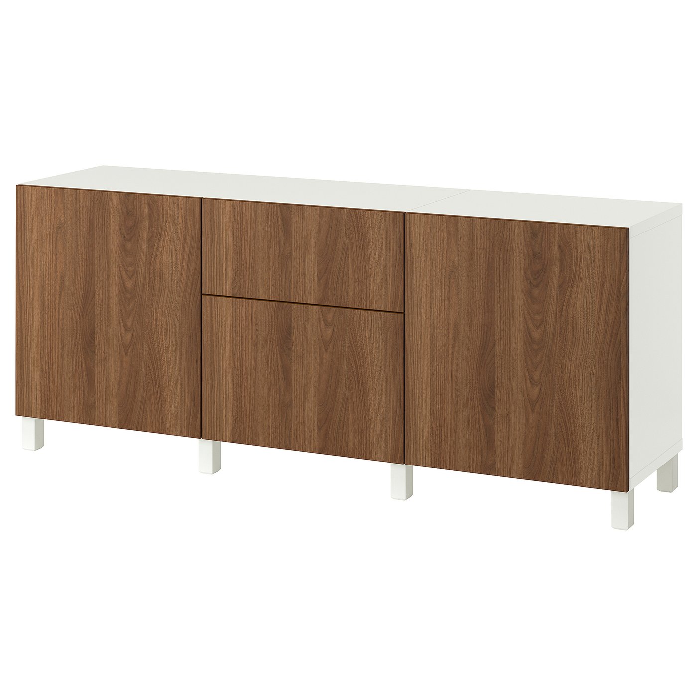 IKEA BESTÅ Aufbewahrung mit Schubladen weiß/Lappviken/Stubbarp Nussbaumnachbildung