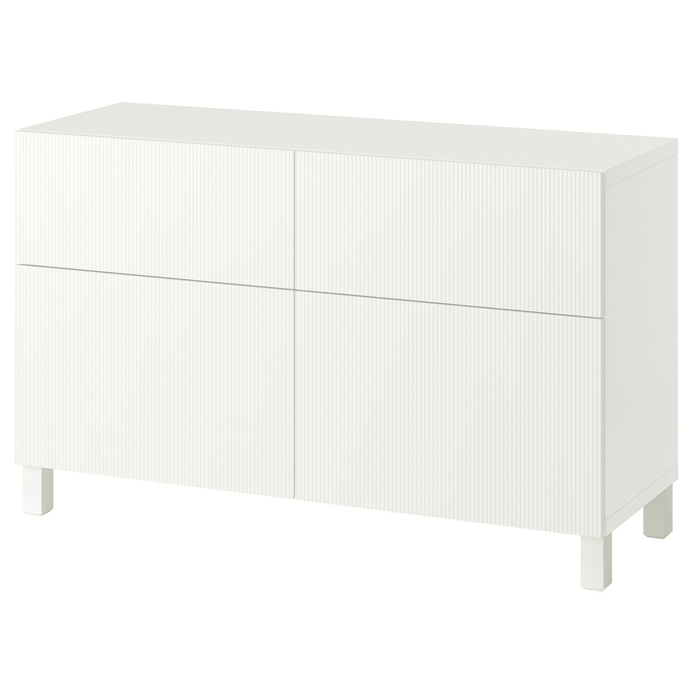 IKEA BESTÅ Aufbewkomb.+Türen/Schubladen Förvaltare weiß/Stubbarp weiß 120x42x74 cm