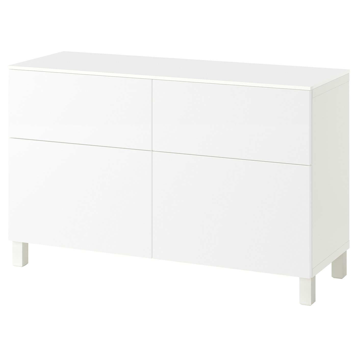 IKEA BESTÅ Aufbewkomb.+Türen/Schubladen weiß/Selsviken/Stubbarp weiß 120x42x75 cm