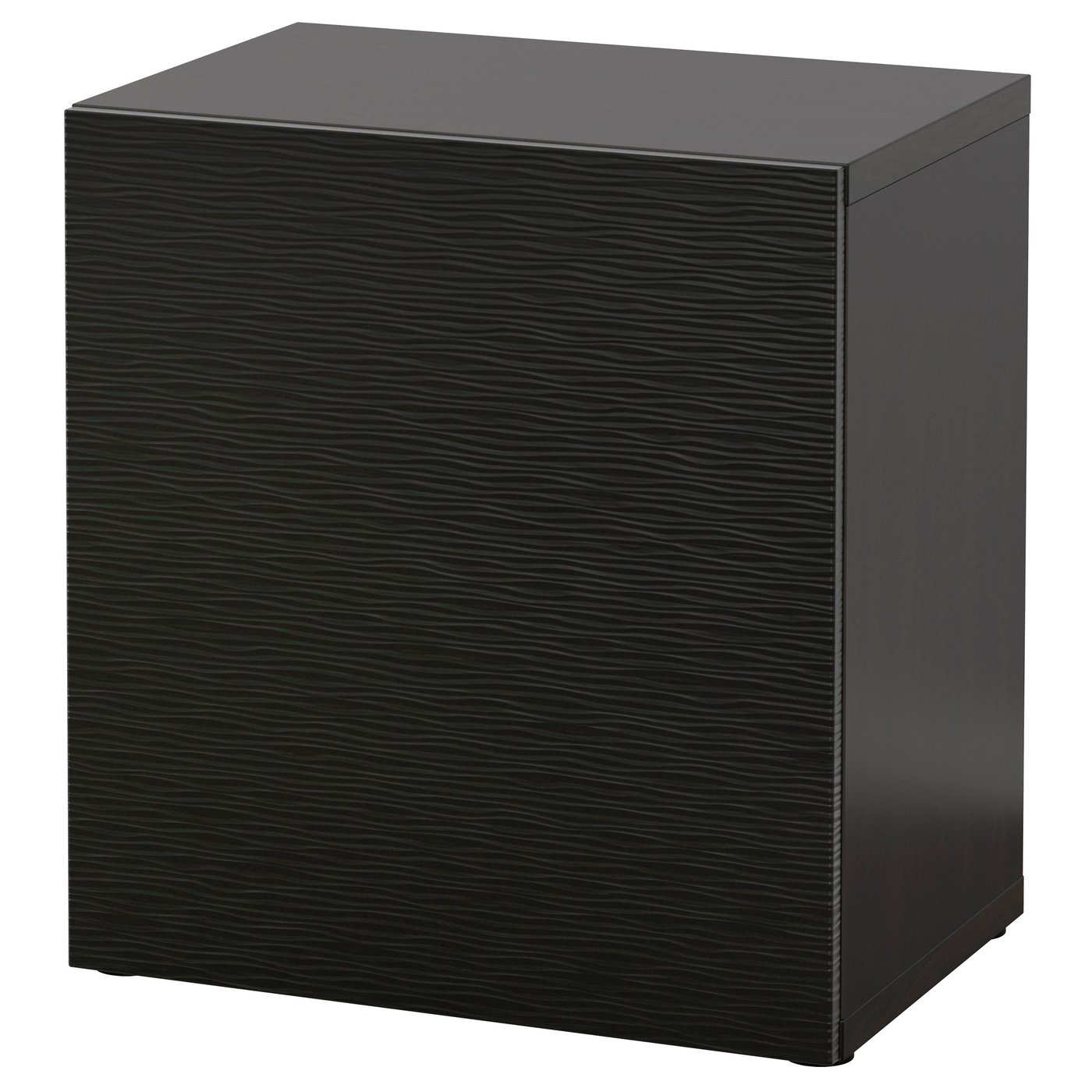IKEA BESTÅ Regal mit Tür schwarzbraun/Laxviken schwarz