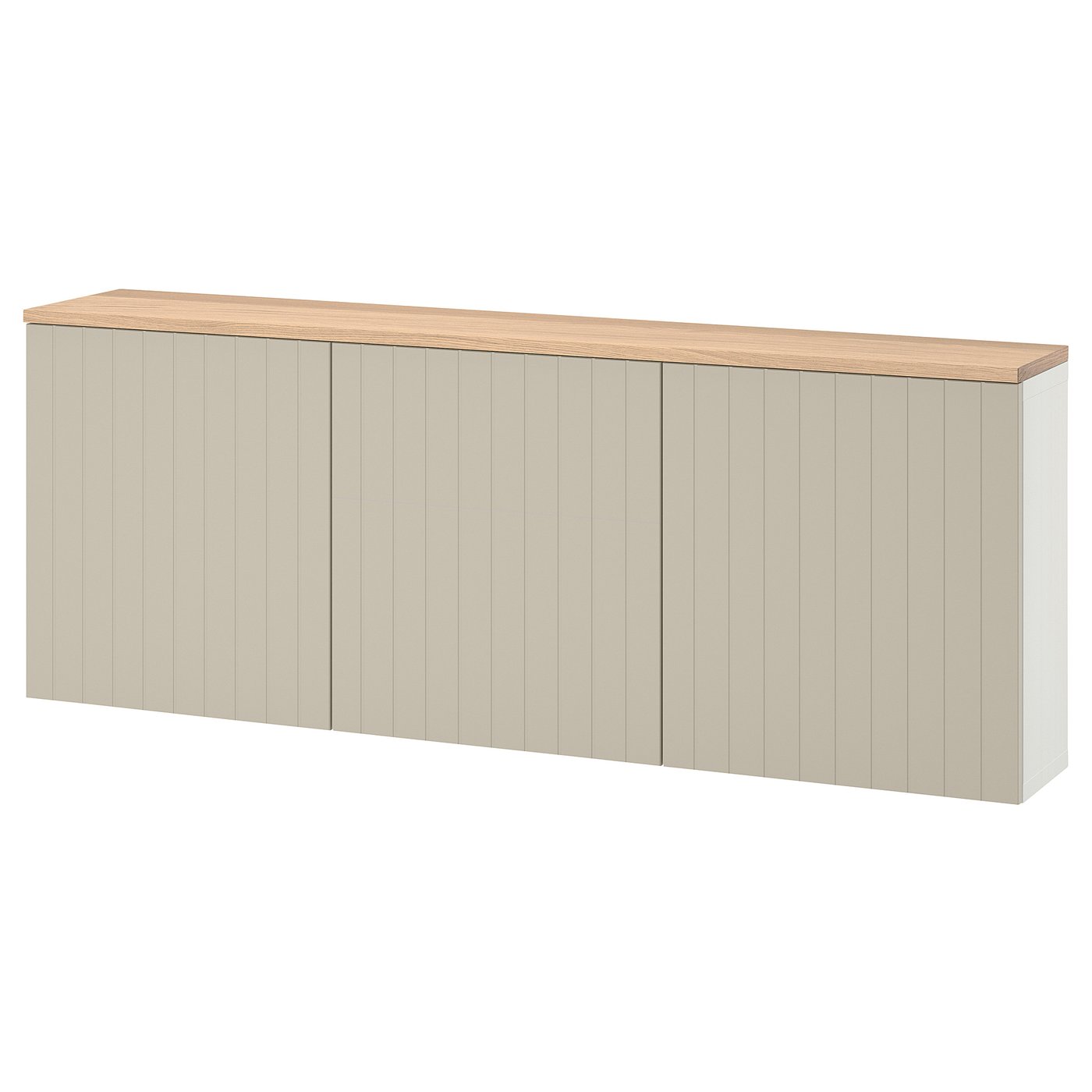 BESTÅ Schrankkombination für Wandmontage - weiß Sutterviken/graubeige