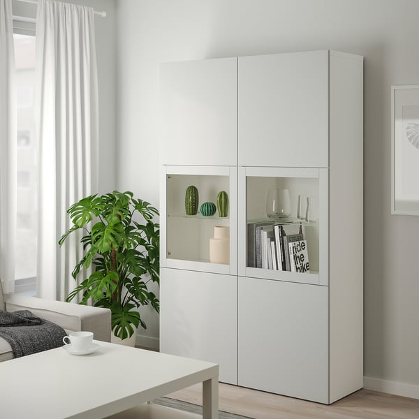 Besta Vitrine Weiss Lappviken Klarglas H Grau Ikea Deutschland