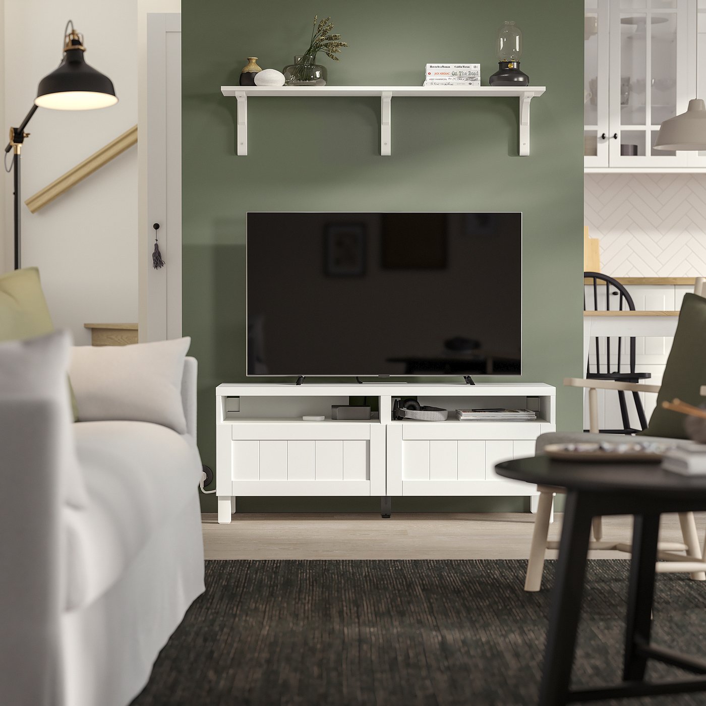 Thumbnail - IKEA BESTÅ TV-Bank mit Schubladen weiß/Pipmakare weiß