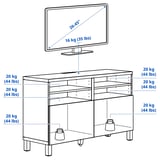 BESTÅ TV-Bank mit Türen, schwarzbraun/Lappviken/Stubbarp hell graubraun, 120x42x74 cm