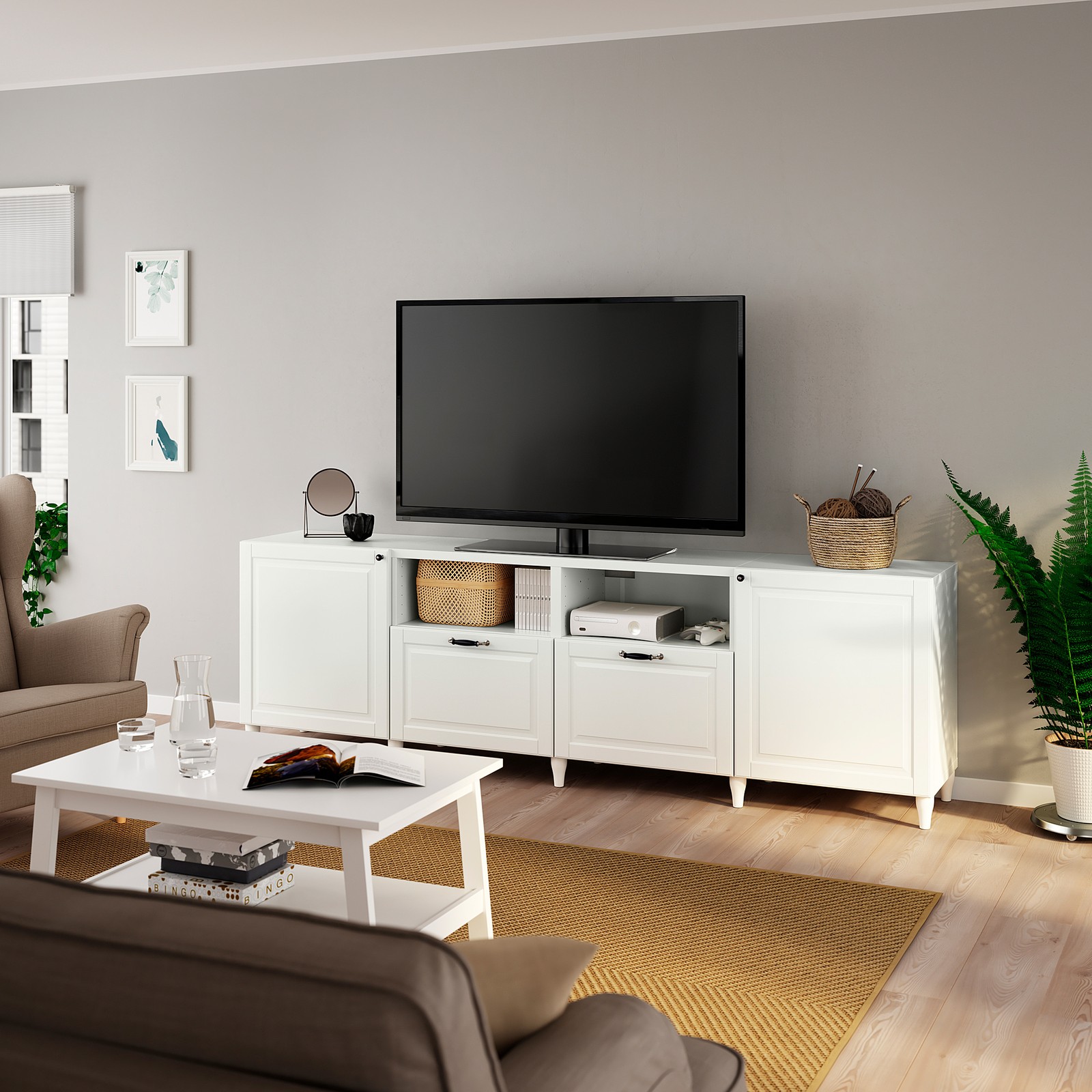 BESTÅ TVBank mit Türen und Schubladen weiß/Smeviken/Kabbarp weiß IKEA Deutschland