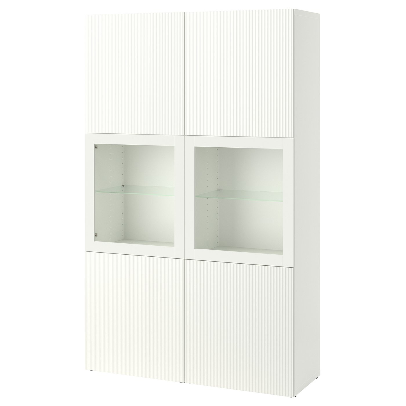 IKEA BESTÅ Vitrine weiß/Förvaltare weiß 120x42x193 cm
