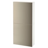 Moderner Wandschrank BESTÅ in Beige mit schlankem Design, Soft-Close-Türen und platzsparender Aufteilung.