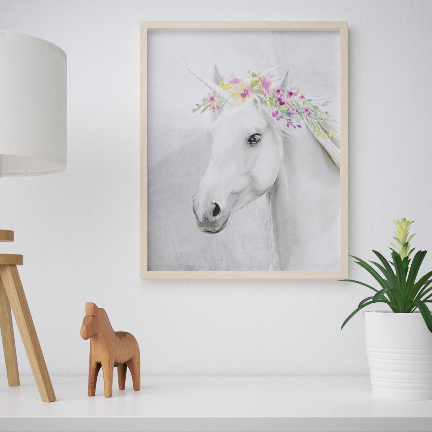 Thumbnail - IKEA BILD Bild Einhorn mit Blumen