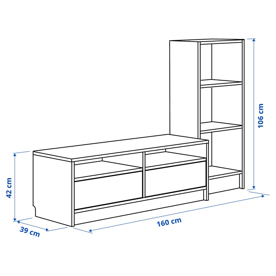 BILLY / BENNO TVMöbel, Kombination, weiß, 160x39x106 cm IKEA Deutschland