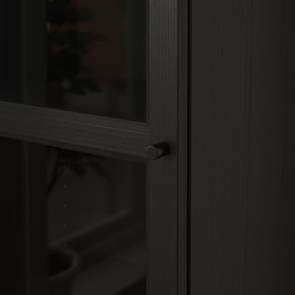 BILLY / OXBERG Bücherregal mit Glastür - schwarzbraun/Glas - IKEA