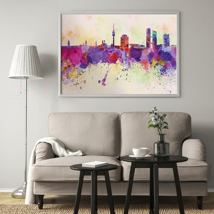 BJÖRKSTA Gerahmtes Bild - München, Deutschland/aluminiumfarben - IKEA