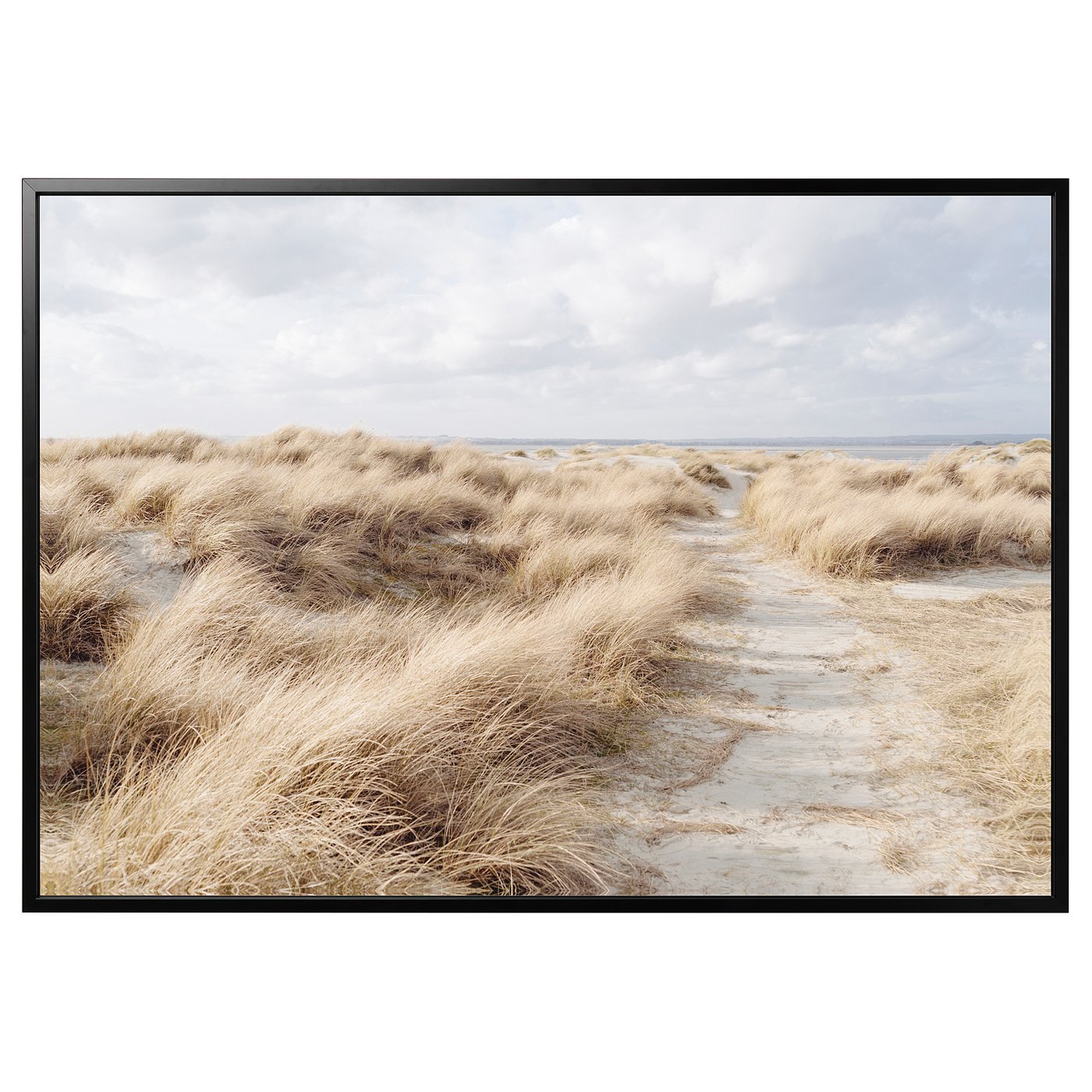 bjorksta gerahmtes bild sanddune schwarz ikea deutschland