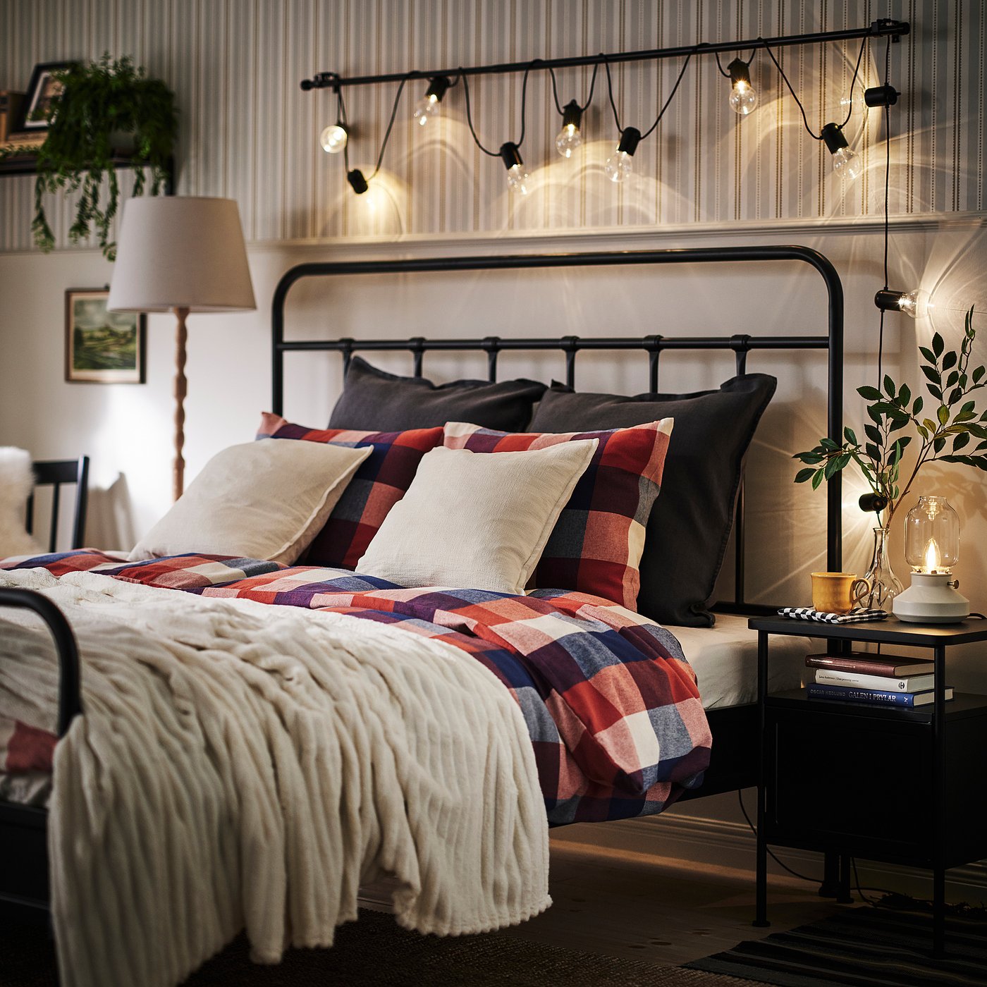 Thumbnail - IKEA BLÅSENAP Bettwäsche-Set, 3-teilig bunt/Karo 240x220/80x80 cm