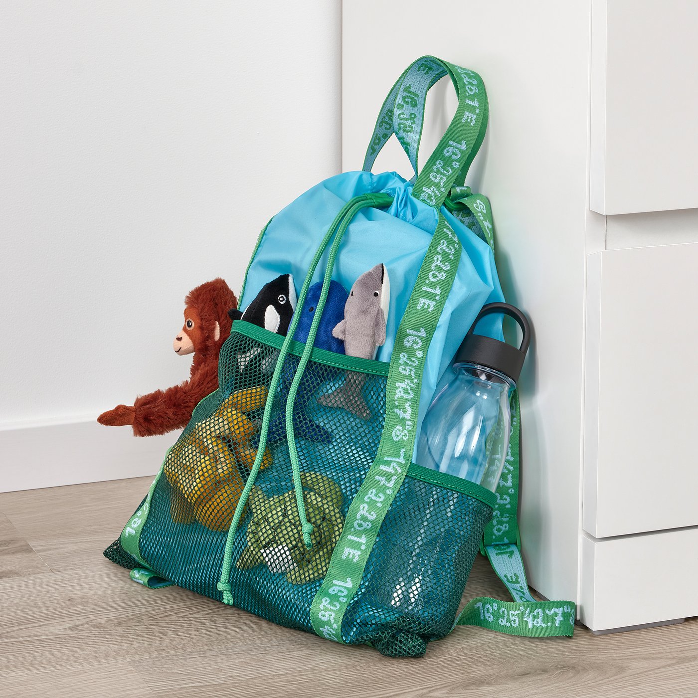 Thumbnail - IKEA BLÅVINGAD Rucksack blau/grün