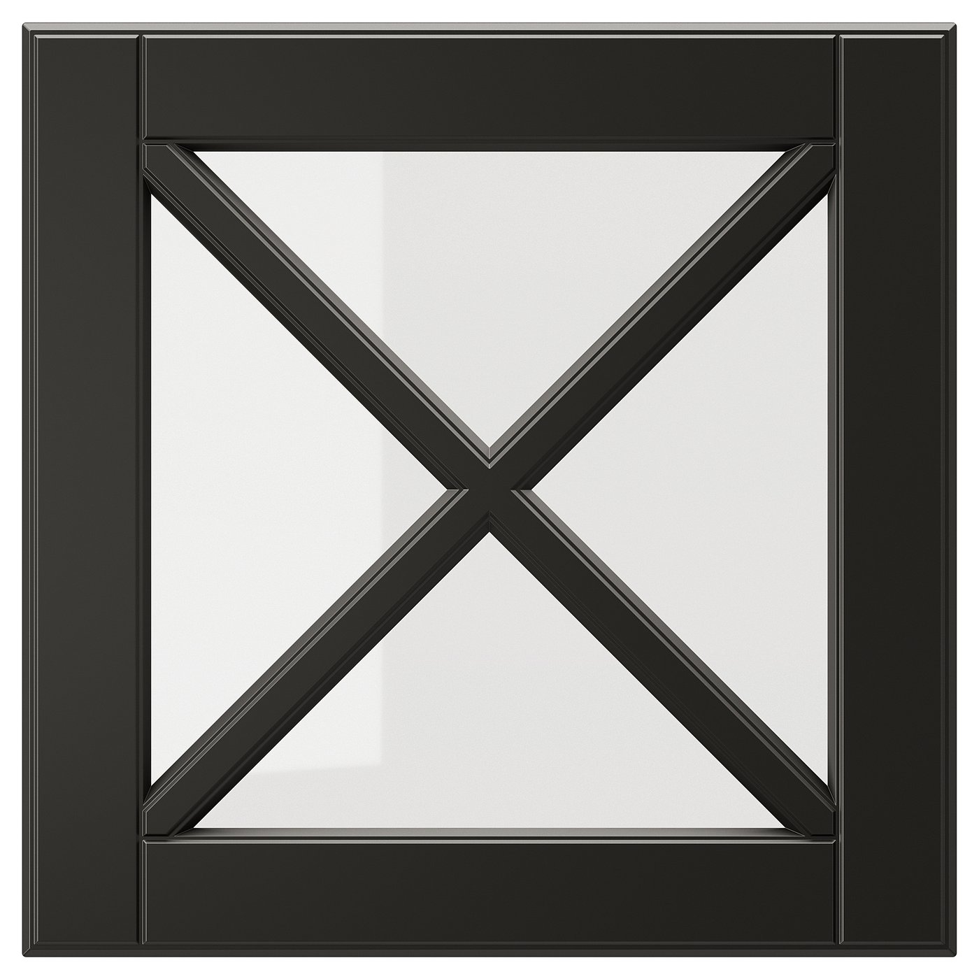IKEA BODBYN Glastür mit Kreuzsprosse schwarz 40x40 cm